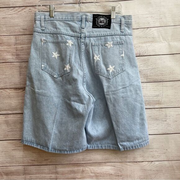 VINTAGE LEI RIDING WEAR JEAN SHORTS WITH EMBROIDERED STARS - Picture 4 of 5